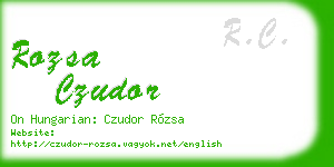 rozsa czudor business card